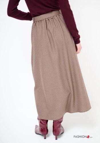Gonna vita alta Fantasia geometrica con cintura - ph 3