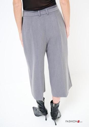 Bermuda wide leg con cintura in stoffa - ph 3