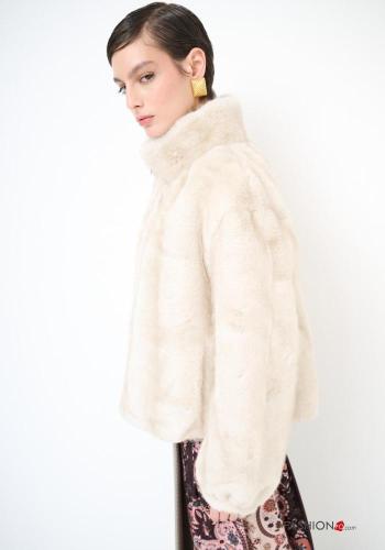 faux fur Bomber Jacket Rollneck with pockets - ph 3