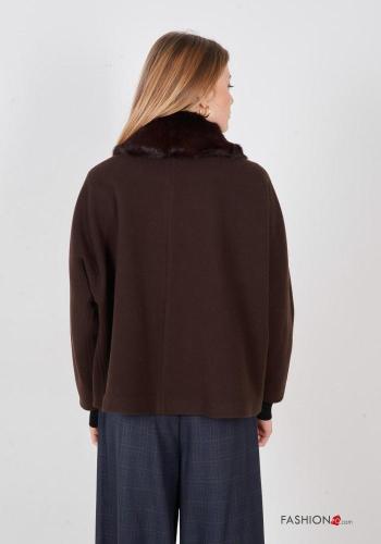 Casaco pelo sintético manga comprida com botões - ph 4