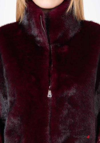 Colete pelo sintético com bolsos com gola subida com fecho - ph 2