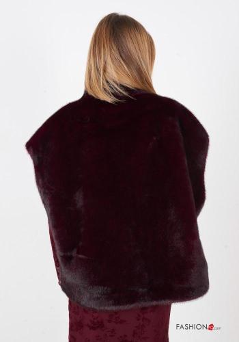 Colete pelo sintético com bolsos com gola subida com fecho - ph 4