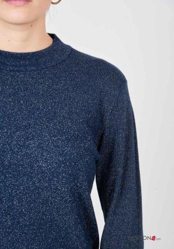 long sleeve crew neck lurex Sweater - ph 2