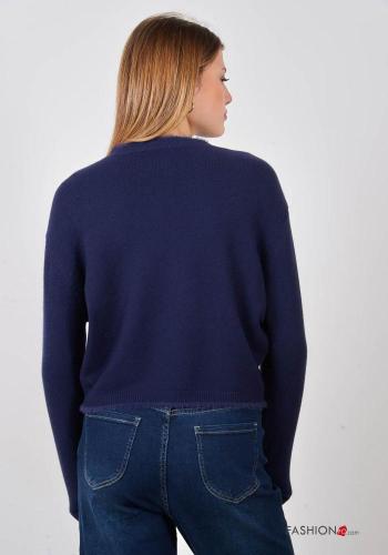 long sleeve crew neck faux fur Sweater - ph 2