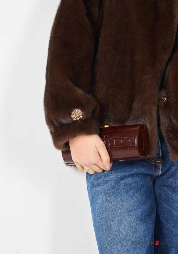 faux fur Coat with buttons with hood - ph 3