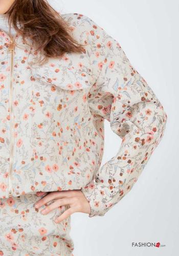 Chaqueta de Algodón Estampado Floral con bolsillos con cremallera - ph 2