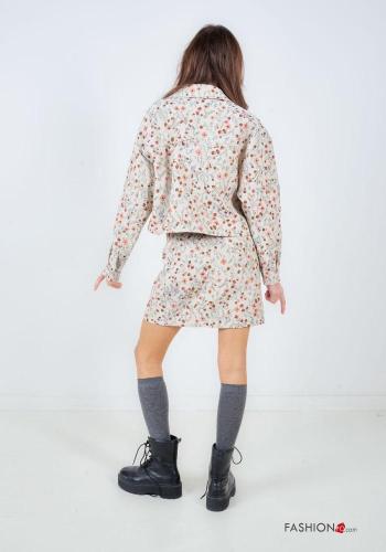 Chaqueta de Algodón Estampado Floral con bolsillos con cremallera - ph 4