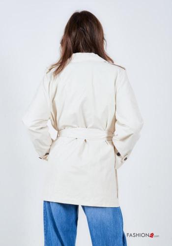 Blouson léger en Coton à boutons avec ceinture écharpe - ph 3
