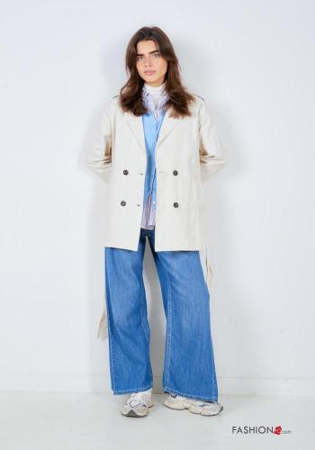 Blouson léger en Coton à boutons avec ceinture écharpe - ph 4