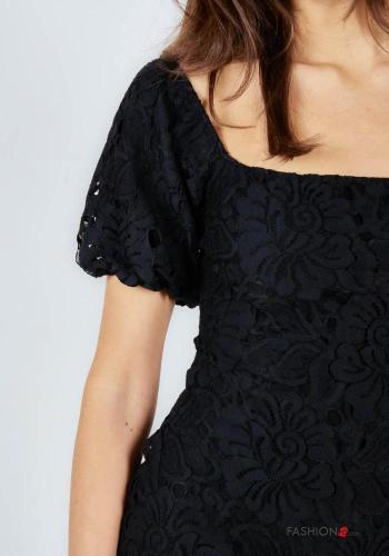 Robe en Coton manches courtes à dos nu manches bouffantes - ph 2