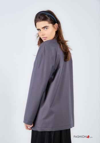 long sleeve Duster Coat Rollneck with zip - ph 4