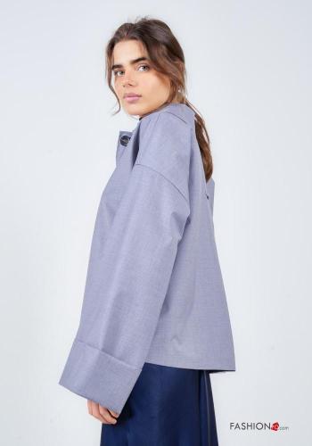 lange ärmel mit kragen Duster-Mantel mit Knöpfen mit Taschen - ph 3