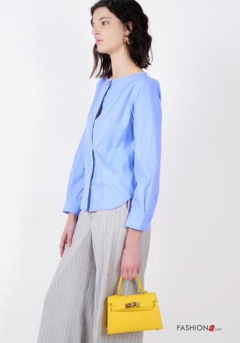 Chemise en Coton manches longues col rond à boutons - ph 3