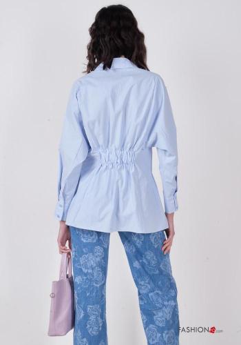 Camicia in Cotone maniche lunghe con colletto Fantasia righe con bottoni con elastico - ph 3