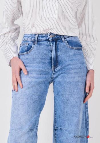 denim Cotton Jeans with buttons with zip with pockets - ph 2