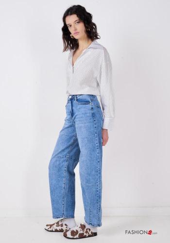 denim Cotton Jeans with buttons with zip with pockets - ph 3