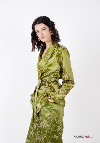 Kimono manga larga Estampado Floral con fajín - ph 2