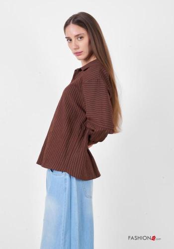 Camisa manga larga con cuello a rayas con botones - ph 2