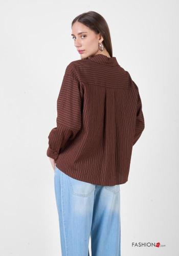 Camisa manga larga con cuello a rayas con botones - ph 3