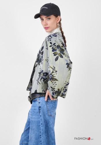 Blumenmuster Bomberjacke aus Baumwolle - ph 3