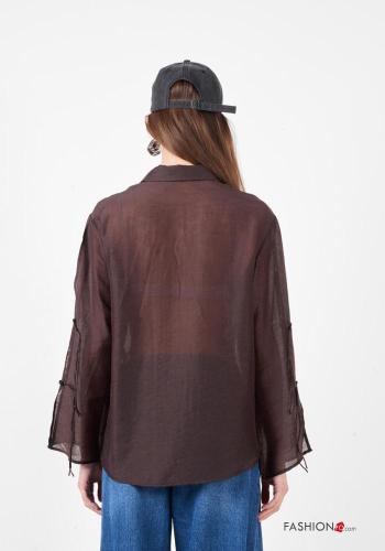 Blusa de Lino manga larga con cuello con botones - ph 3
