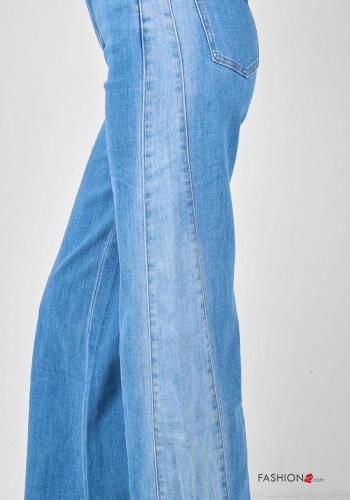 Jeans en Coton en denim au bord brut à boutons avec fermeture éclair avec poches - ph 3