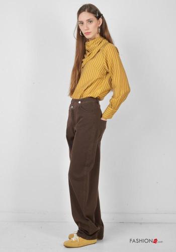 Cotton Trousers with buttons with zip with pockets - ph 3