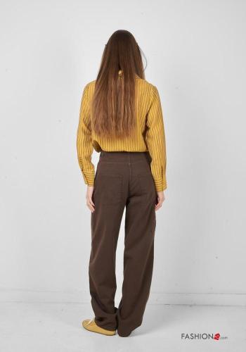 Cotton Trousers with buttons with zip with pockets - ph 4