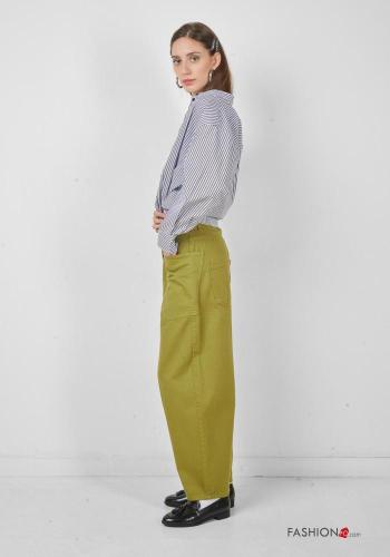 Cotton Trousers with buttons with zip with pockets - ph 2