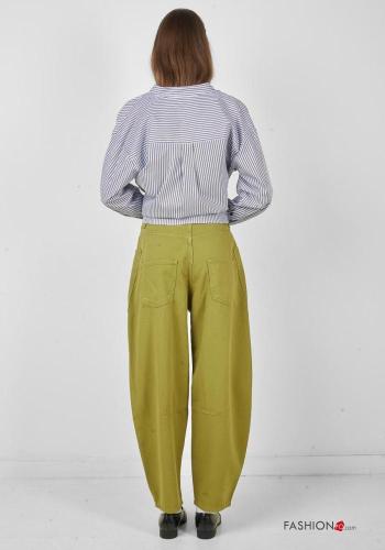 Cotton Trousers with buttons with zip with pockets - ph 3