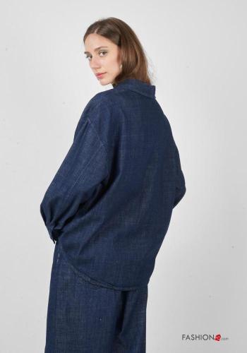 long sleeve with collar oversized Cotton Shirt with buttons - ph 2