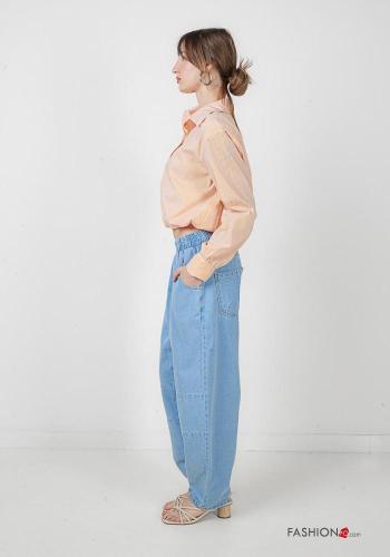 Jeans en Coton en denim avec élastique - ph 2