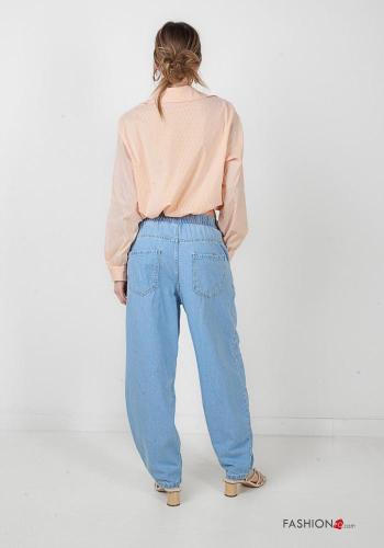 Jeans en Coton en denim avec élastique - ph 3