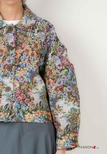 Floral Cotton Jacket with buttons - ph 2