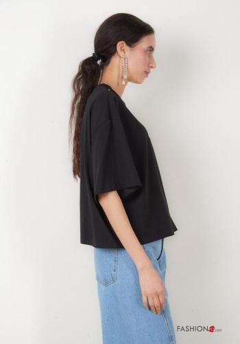 Cotton T-shirt with rhinestones - ph 3