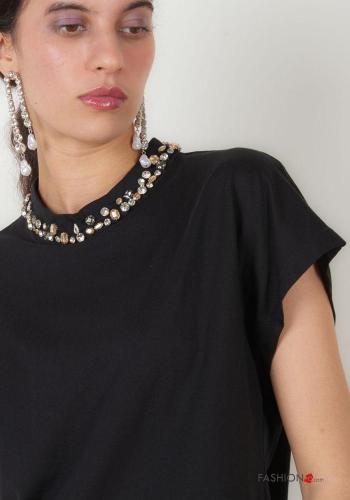 Cotton T-shirt with rhinestones - ph 2