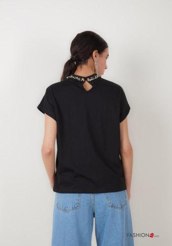 Cotton T-shirt with rhinestones - ph 4