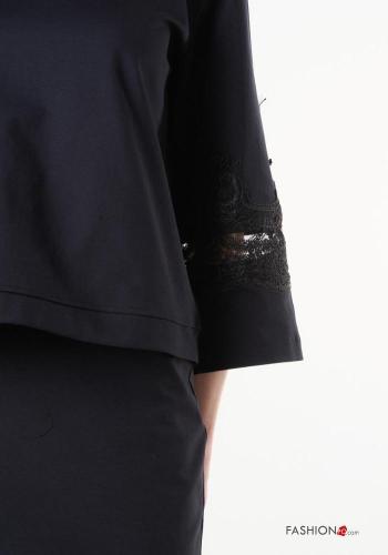 lace trim long sleeve Cotton Long sleeved top - ph 2