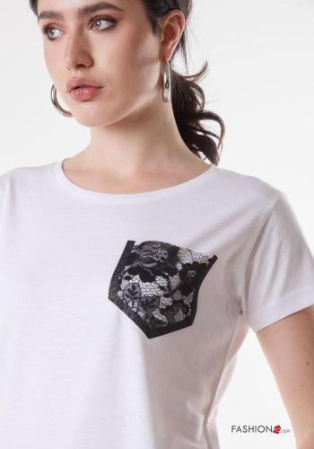 T-shirt de Algodón Patrón bordado - ph 2