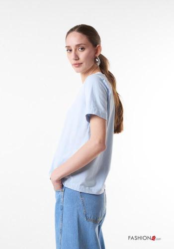 T-shirt in Cotone scollo a V - ph 2