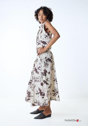 Floral Cotton Skirt with belt - ph 3