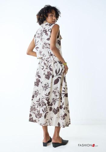 Floral Cotton Skirt with belt - ph 4