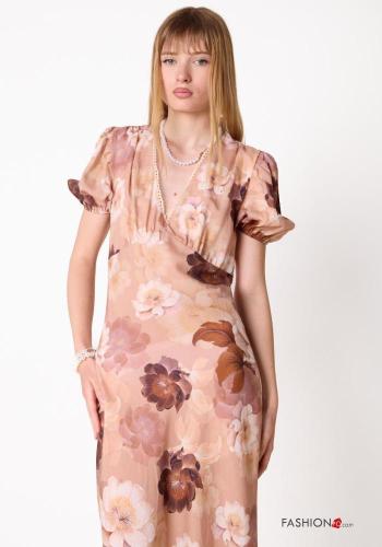 Robe manches courtes à Imprimé Floral à col en V - ph 2