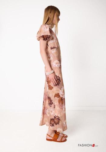 Robe manches courtes à Imprimé Floral à col en V - ph 3