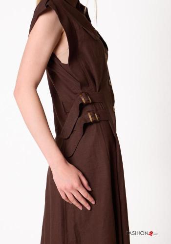 sleeveless Linen Dress with buttons - ph 2