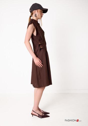 sleeveless Linen Dress with buttons - ph 3