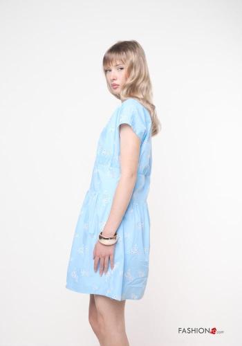 Robe en Coton à broderie à col en V - ph 2