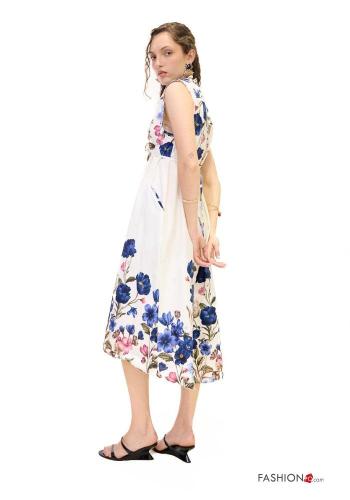 Abito in Cotone Fantasia floreale con tasche - ph 4