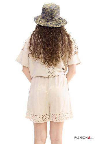 Embroidered Linen Shorts - ph 4