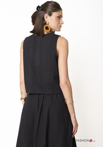 Embroidered lace trim Cotton Gilet - ph 4